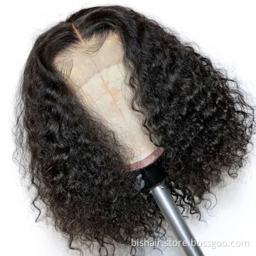 Brazilian bob wigs pre plucked 150 density Brazilian Curly Wave Short Lace Front Human Hair Wig Bob Afro Kinky Curly Frontal Wig
